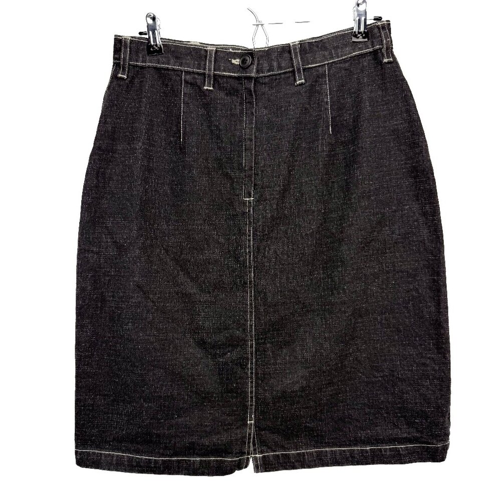 FRENCH DRESSING JEANSWEAR PARIS Charcoal Black Denim Knee-Lenght Pencil Skirt 8P